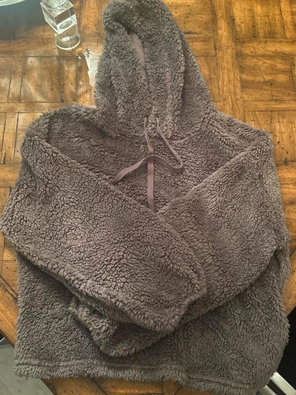 Z Supply Gray Fuzzy Hoodie Relaxed Fit Size S